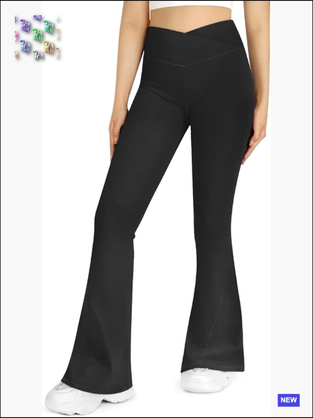 Crossover High Waisted Flare Leggings Tummy Control Bootcut Yoga Pants